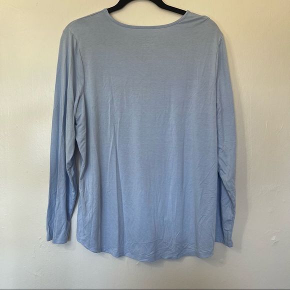 Chico’s Light Blue Long Sleeve Scoop Neck Tee Shirt - Picture 2 of 5